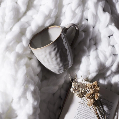 Kubek ceramiczny Noyer Intesi 330 ml beżowy glamour do kawy i herbaty