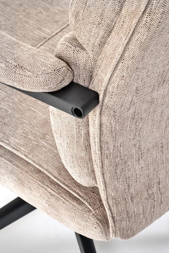 Fotel biurowy ergonomiczny Nurah beżowy nowoczesny z podłokietnikami na kółkach TILT