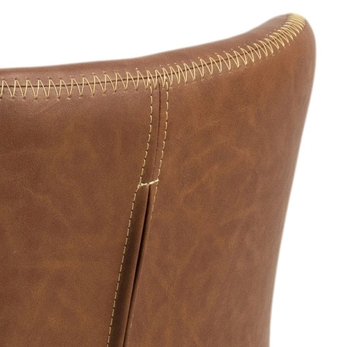 Krzesło tapicerowane Batilda Actona ekoskóra brązowa z drewnianymi nogami do jadalni