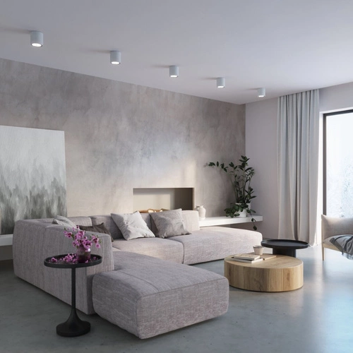 Plafon sufitowy betonowy CULLO 140 szary nowoczesny do salonu i sypialni Sollux