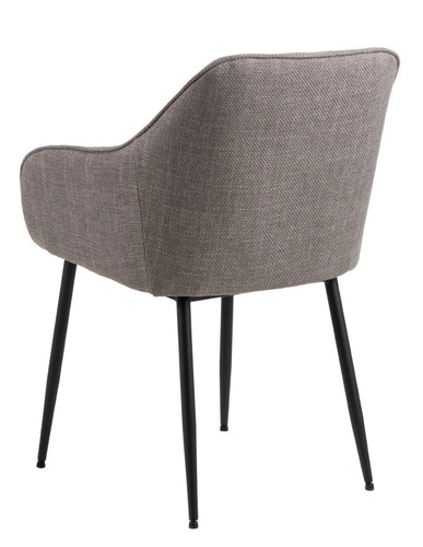 Krzesło tapicerowane Brooke jasnoszare z podłokietnikami do jadalni i salonu nowoczesne