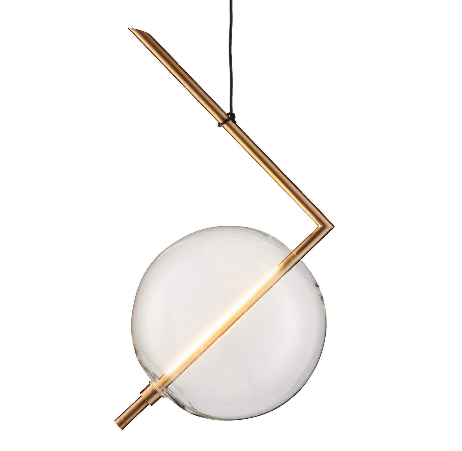 Lampa wisząca LED AMORE złota kula 24 cm nowoczesna do salonu i jadalni