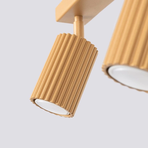 Plafon sufitowy KARBON 3L złoty glamour z ruchomym kloszem do salonu i sypialni SOLLUX