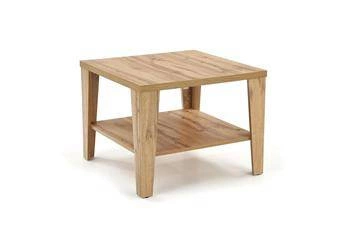Stolik kawowy Deya kwadratowy 70x70 cm dąb nowoczesny z półką do salonu Intesi