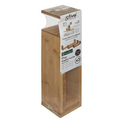 Zestaw 3 półek ściennych Fixy bambus półki drewniane na książki i dekoracje do salonu 5five
