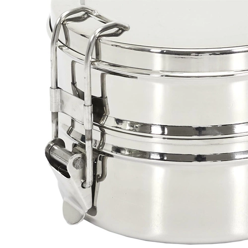 Metalowy Lunch box śniadaniówka z 2 pojemnikami