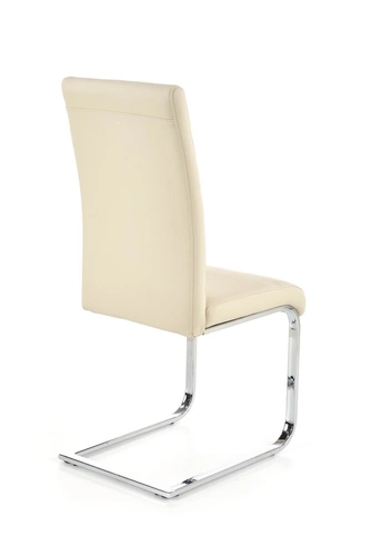 Krzesło tapicerowane Yvone kremowe ekoskóra na chromowanych płozach do jadalni i salonu Intesi