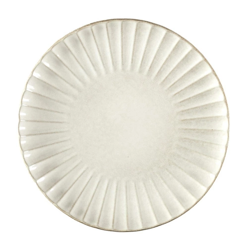 Ceramiczny talerz do serwowania Vlora 32cm beżowy do jadalni, do zmywarki Intesi