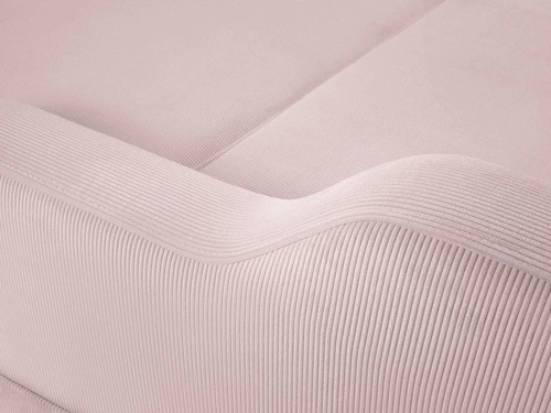 Narożnik z funkcją spania Rose Pink Corduroy lewostronny