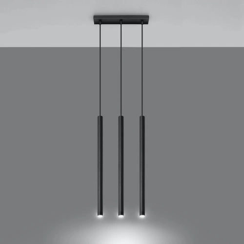 Lampa wisząca Pastelo 3 czarna nowoczesna nad stół do kuchni i jadalni Sollux
