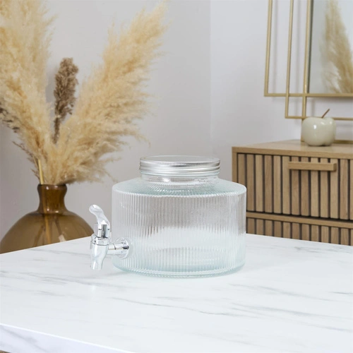 Szklany słój do napojów z kranikiem Colar 2L Intesi na lemoniadę i wodę