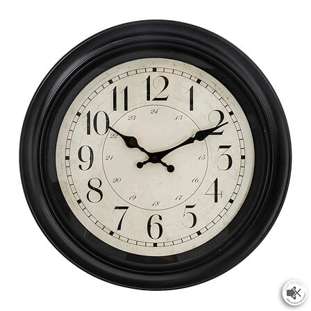 Zegar ścienny retro Moldi 40 cm czarny do salonu rustykalny Atmosphera
