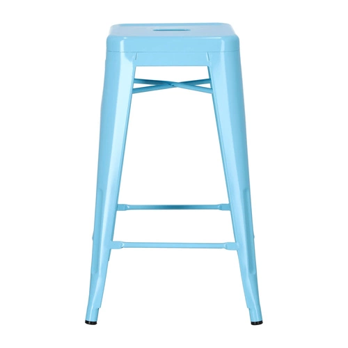 Hoker Paris 66 cm niebieski metalowy industrialny bez oparcia do wyspy kuchennej D2.DESIGN