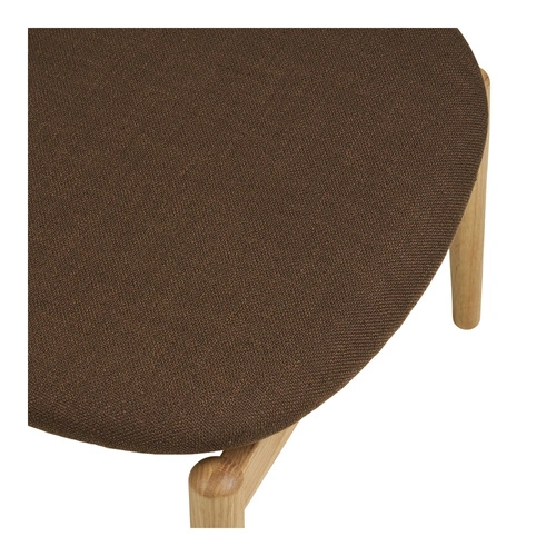 Podnóżek tapicerowany Olvera skandynawski do salonu dąb naturalny brązowy