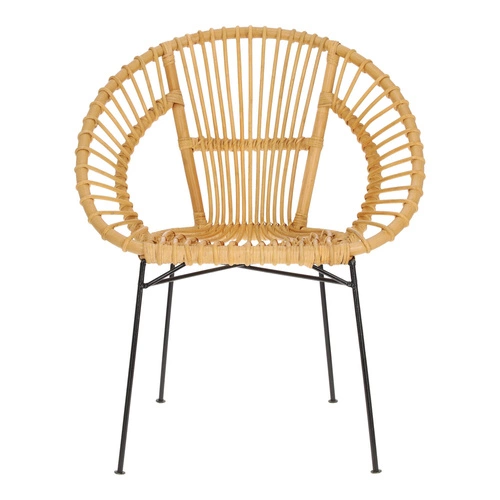 Fotel wypoczynkowy rattanowy Keko Atmosphera boho do salonu na metalowych nogach