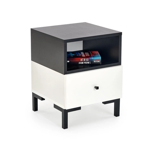 Nowoczesna biała szafka nocna z szufladą Tisaia Intesi do sypialni 40x40 cm