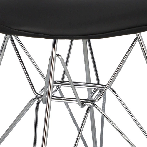 Krzesło nowoczesne metalowe Net Double czarne do jadalni z poduszką D2.DESIGN