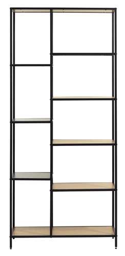 Regał Altino loftowy 180 cm czarny dąb na książki do salonu