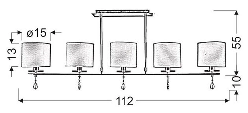 Lampa wisząca Estera 5x40W E14 chrom