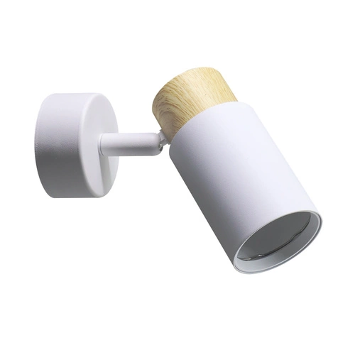 Kinkiet ścienny Claro nowoczesny biały z drewnem LED regulowany do sypialni i salonu CANDELLUX