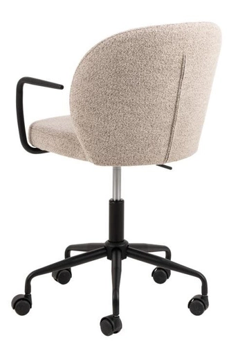 Fotel biurowy ergonomiczny Patricia Monza 60 beżowy bouclé obrotowy z podłokietnikami do biura