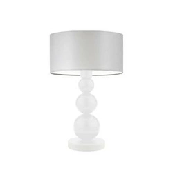 Lampka HONOLULU abażur jasny szary stelaż biały