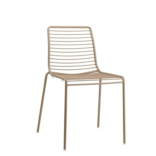 Krzesło ogrodowe metalowe Summer szare nowoczesne sztaplowane do ogrodu i tarasu SCAB Design