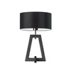 Lampka nocna Clio czarna glamour z abażurem drewniana do sypialni lub salonu personalizowana