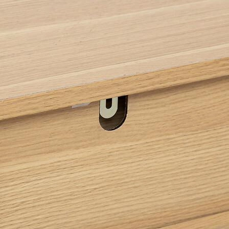 Konsola Tasso nowoczesna z szufladą do przedpokoju i salonu naturalna na złotych nogach Atmosphera