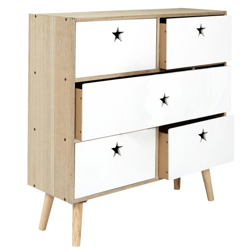 Komoda z szufladami Etoile biała skandynawska na nóżkach 69 cm do sypialni i salonu Intesi