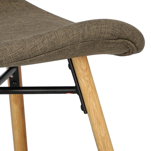 Krzesło tapicerowane Batilda Actona do jadalni i salonu dębowe khaki w stylu boho