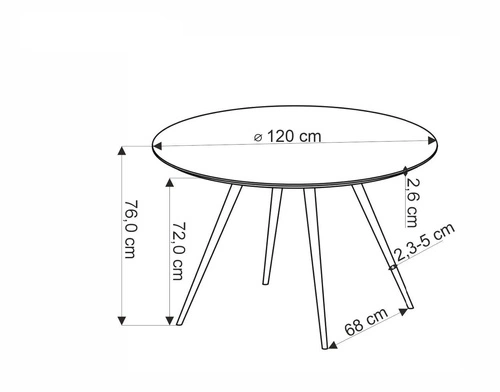 Stół okrągły Reyna 120 cm biały lastryko do jadalni nowoczesny łatwy w czyszczeniu Intesi