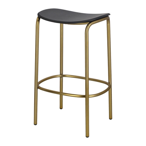 Hoker bez oparcia TRICK wood 65 cm czarno-złoty nowoczesny do kuchni i jadalni SCAB Design