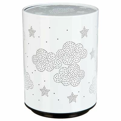 Lampka nocna LED projektor Chmury Atmosphera biała do pokoju dziecka nowoczesna na baterie