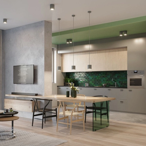 Lampa wisząca Orbis szara nowoczesna tuba do kuchni i nad wyspę Sollux 110 cm