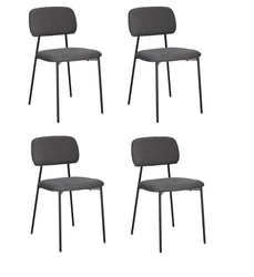 Zestaw 4 krzeseł Esther szare ciemne