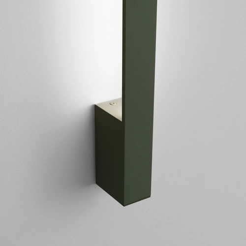 Nowoczesny kinkiet ścienny LED LAHTI 50 zielony oliwkowy do salonu i sypialni aluminium