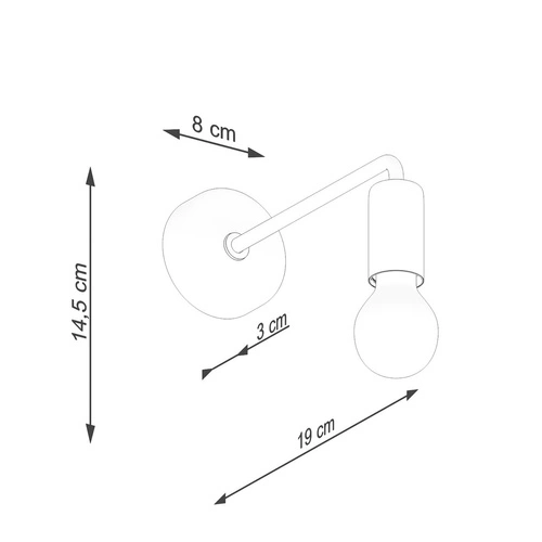 Kinkiet ścienny NORAH czarny nowoczesny metalowy do salonu i sypialni SOLLUX LIGHTING