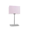 Lampka nocna do sypialni nowoczesna AMALFI różowa z abażurem na stalowym stelażu LYSNE