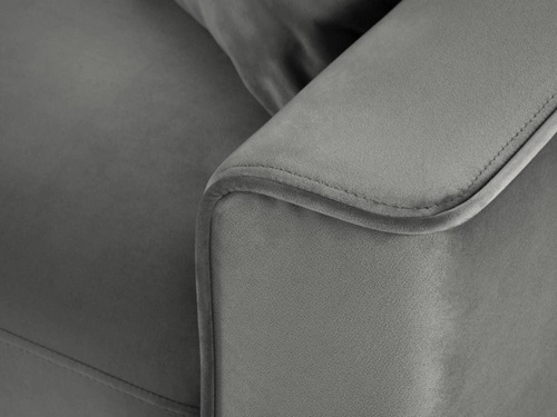 Narożnik z funkcją spania Cartadera Light Grey Velvet Lewostronna kolor nóg czarny