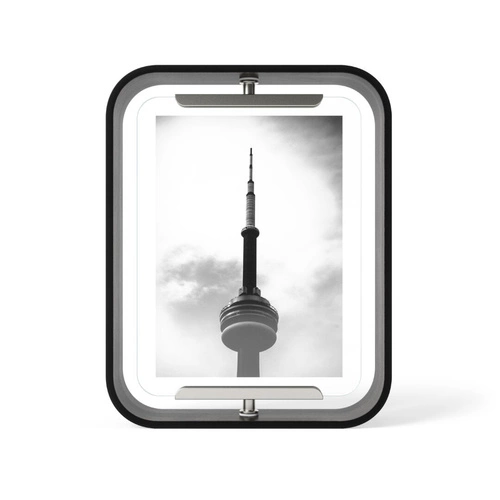 Ramka na zdjęcia 10x15 Bellwood czarna drewniana obrotowa stojąca Umbra na biurko