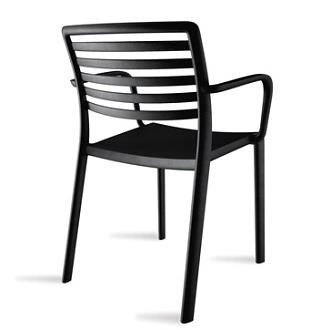 Krzesło z podłokietnikami Lama czarne sztaplowane