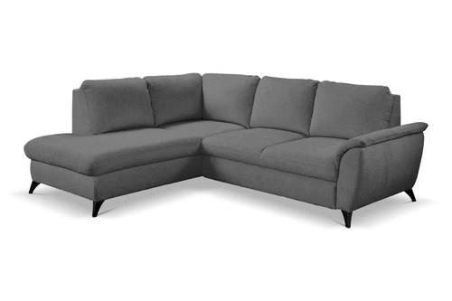 Narożnik z funkcją spania lewy szary Nevada nowoczesny z pojemnikiem do salonu