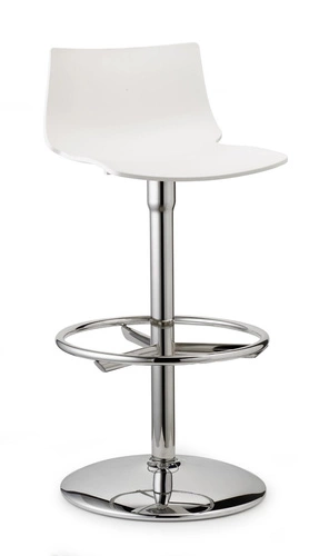 Hoker Day Twist biały nowoczesny bez oparcia do kuchni 75 cm obrotowy SCAB Design