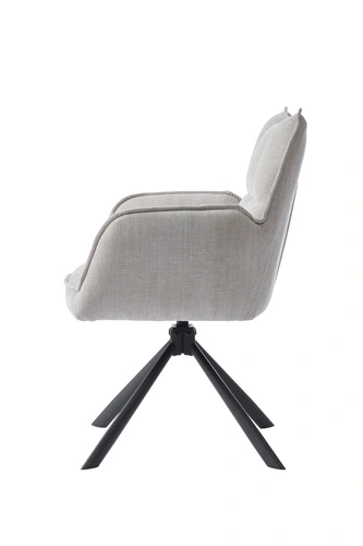 Fotel obrotowy tapicerowany Merys beżowy do salonu nowoczesny z podłokietnikami