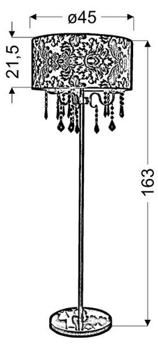 Lampa podłogowa Astor lampa podłogowa 3x40W E14 + abażur 77-30743