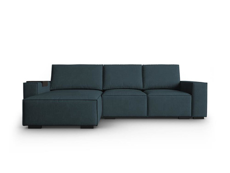 Narożnik z funkcją spania Ballo Dark Blue Corduroy dwustronny