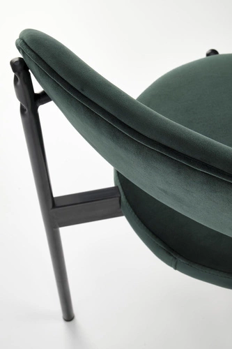 Krzesło tapicerowane welurowe Camile zielone do jadalni i salonu nowoczesne Intesi