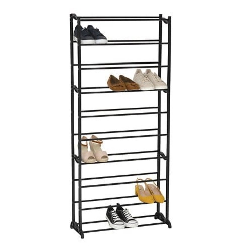 Wysoki stojak na buty 5five simply smart czarny loftowy z 9 półkami do przedpokoju