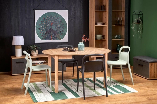 Stół okrągły rozkładany do jadalni Nigo Intesi dąb naturalny nowoczesny 102-142 cm